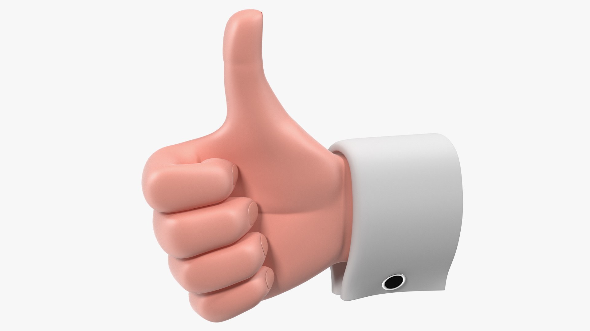 Cartoon Man Hand Thumbs-Up Gesture 3D model preview
