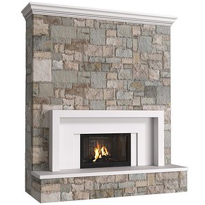 Modern Art Deco Fireplace stone