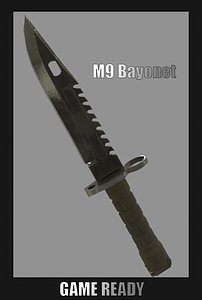 3D m9 bayonet - ready model