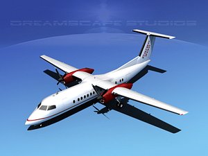 3d dhc-8 q300 model