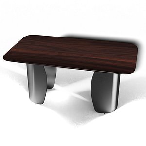 3D Wood and steel table model
