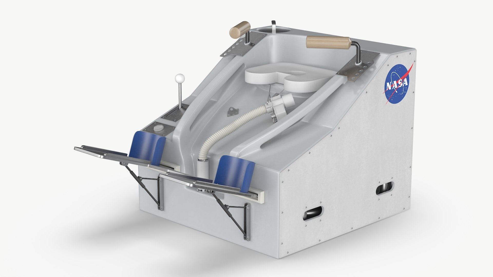 NASA Space Vacuum Toilet Module White 3D model for industrial visualization, technical presentation, simulation, product rendering, and animation