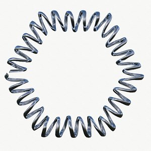 3D metal spiral spring model