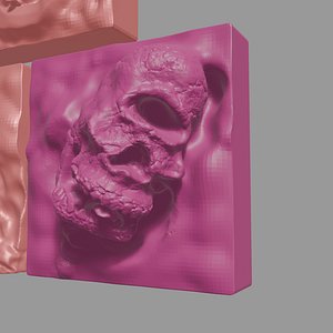 Set of tiles with numbers and a skull with a revolver 3D model