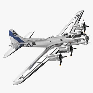 Boeing B-17 Propeller Aircraft Bomber Rigged