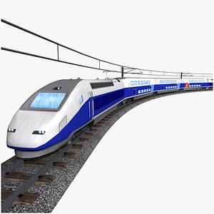 euroduplex tgv passenger train low poly 3D model