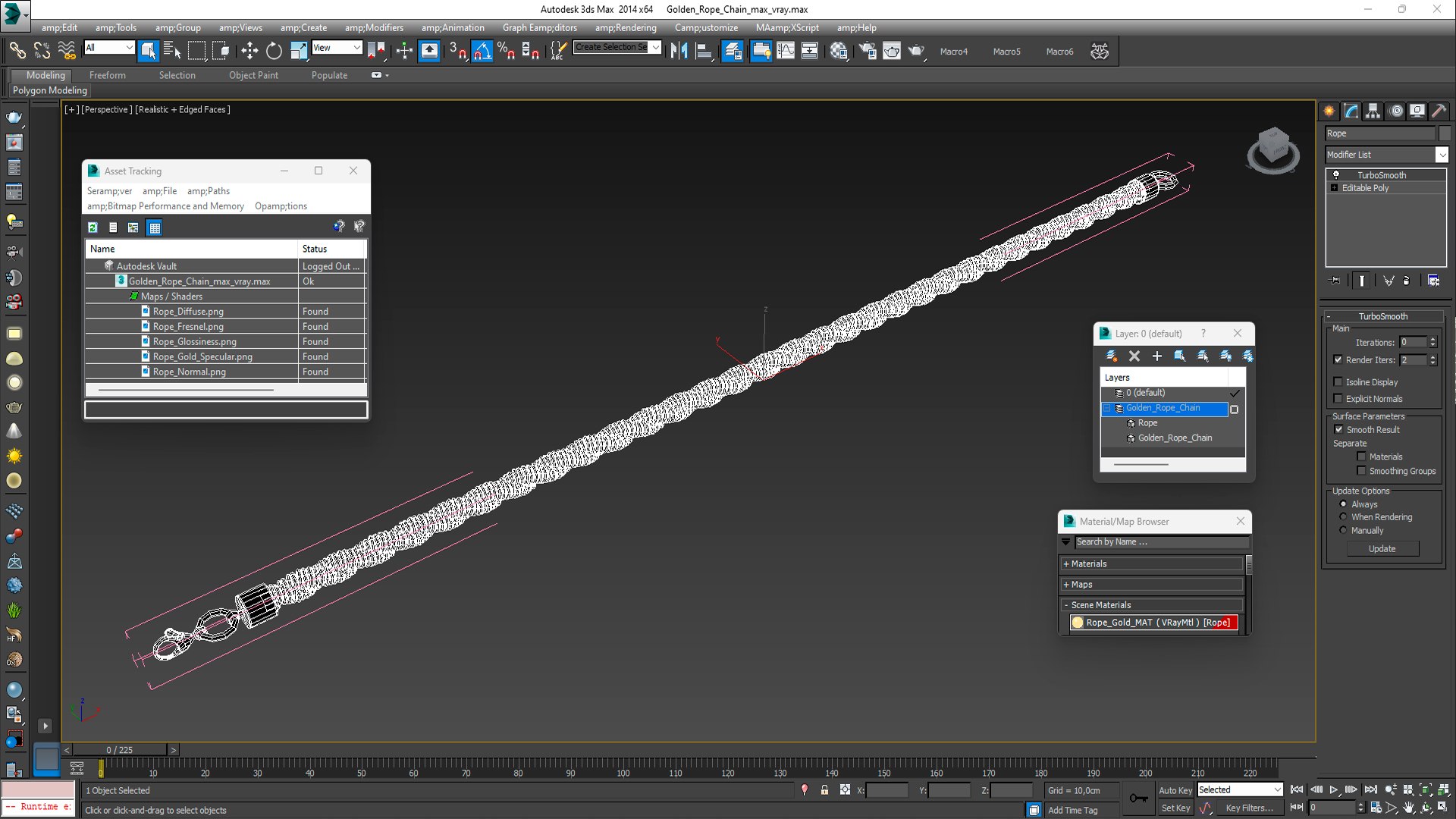 3D Golden Rope Chain - TurboSquid 2239825