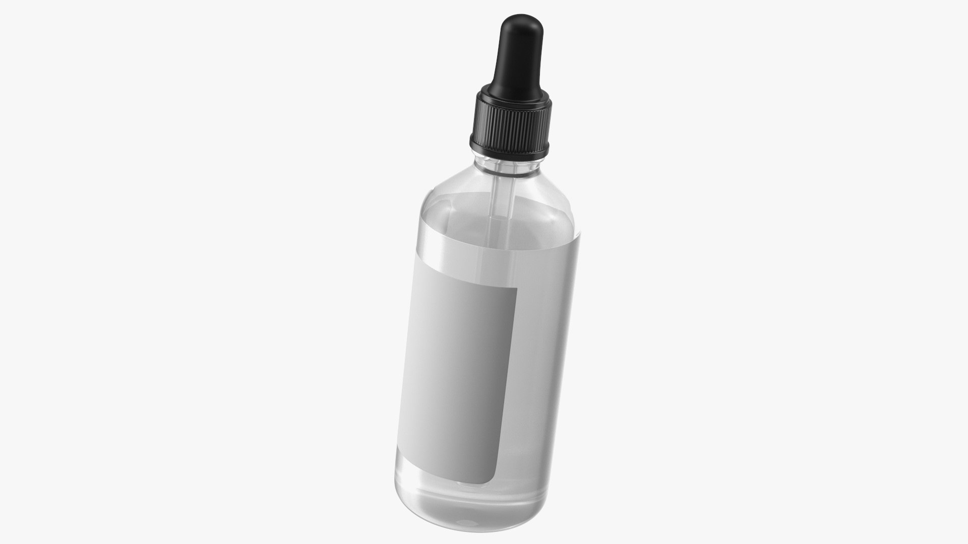 Clear Glass Dropper Bottle 100ml 3D model preview
