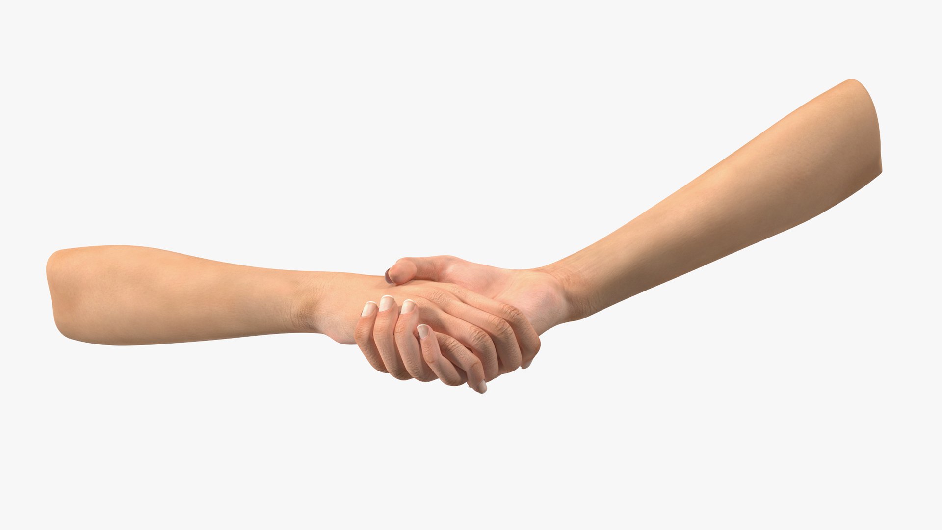 Handshake Female Hand Rigged for Cinema 4D 3D model preview