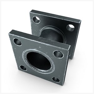 Double  Square Flange Steel Medieval PBR model