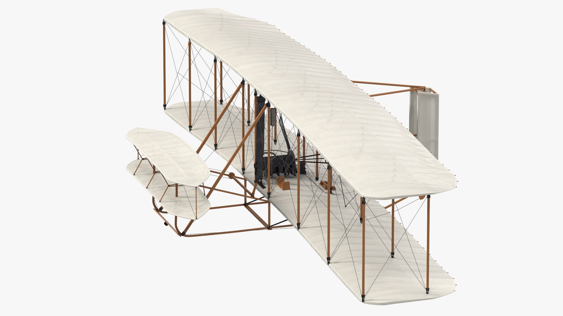 Wright Flyer Rigged 3D model preview