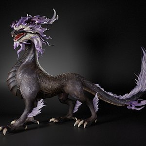 Amethyst Cloud Qilin-D4 3D model