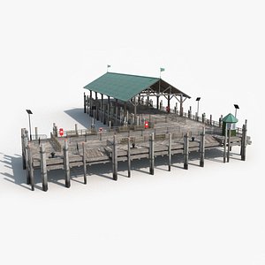 wooden pier 3D model