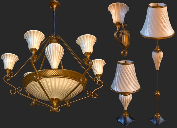 vintage light pack pbr 3D model