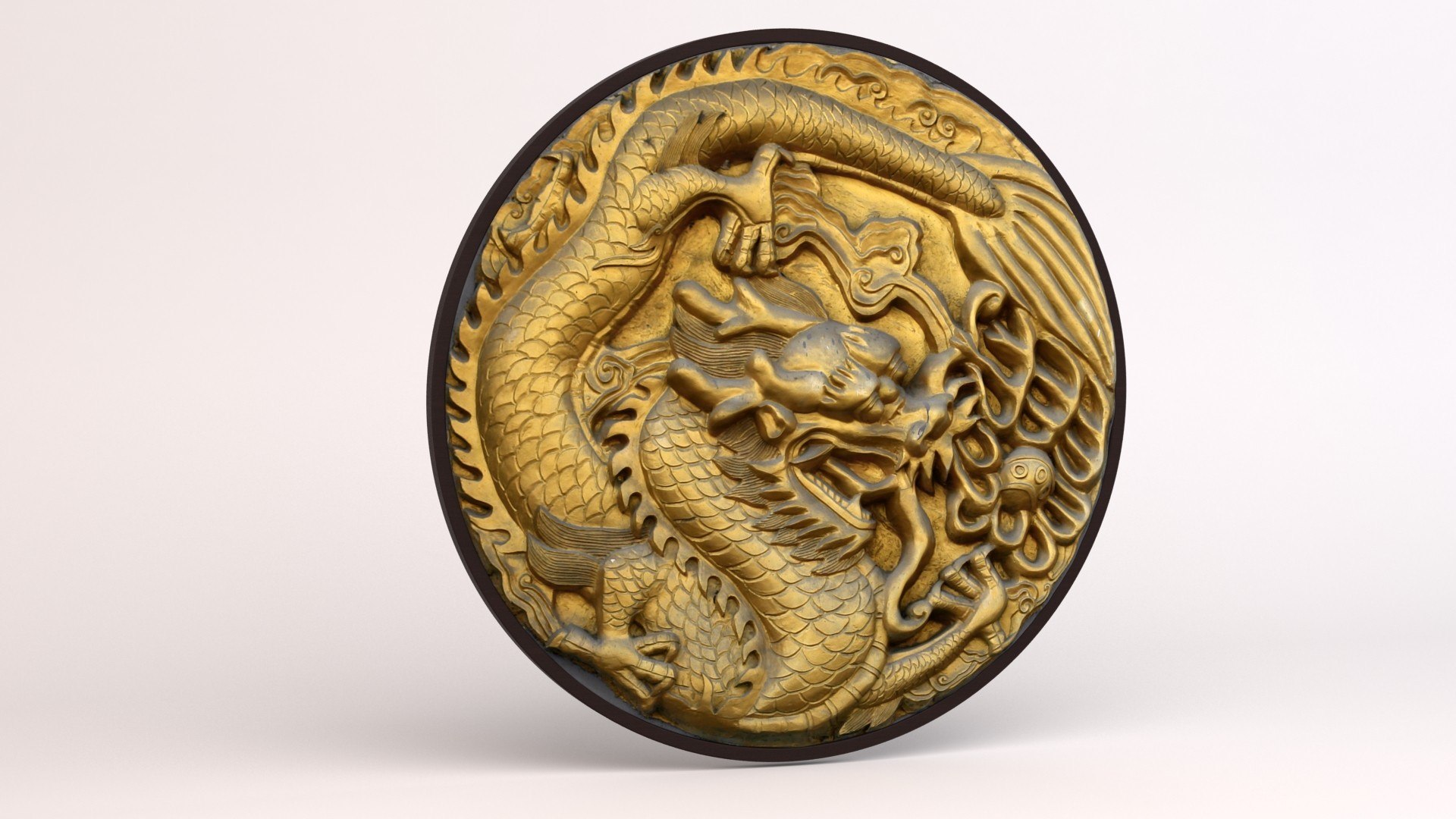 Ornamental Dragon Shield 3d Model
