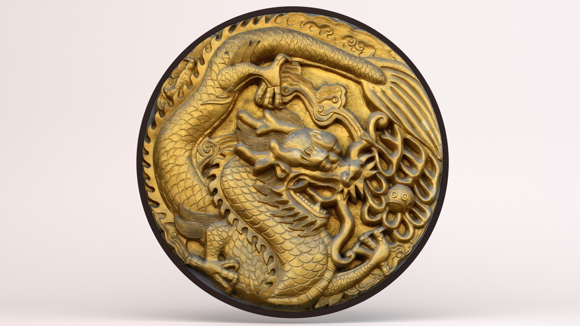 Ornamental Dragon Shield 3d Model