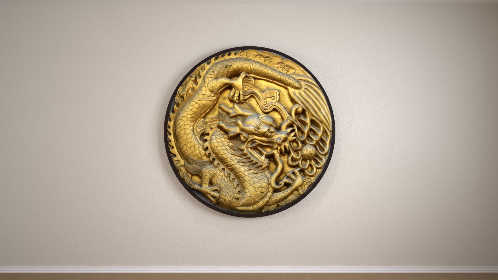 Ornamental Dragon Shield 3d Model