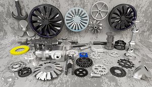 Mechanical Parts Gears Industrial Kitbash Pack