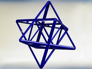 3D Wireframe Shape Stellated Octahedron
