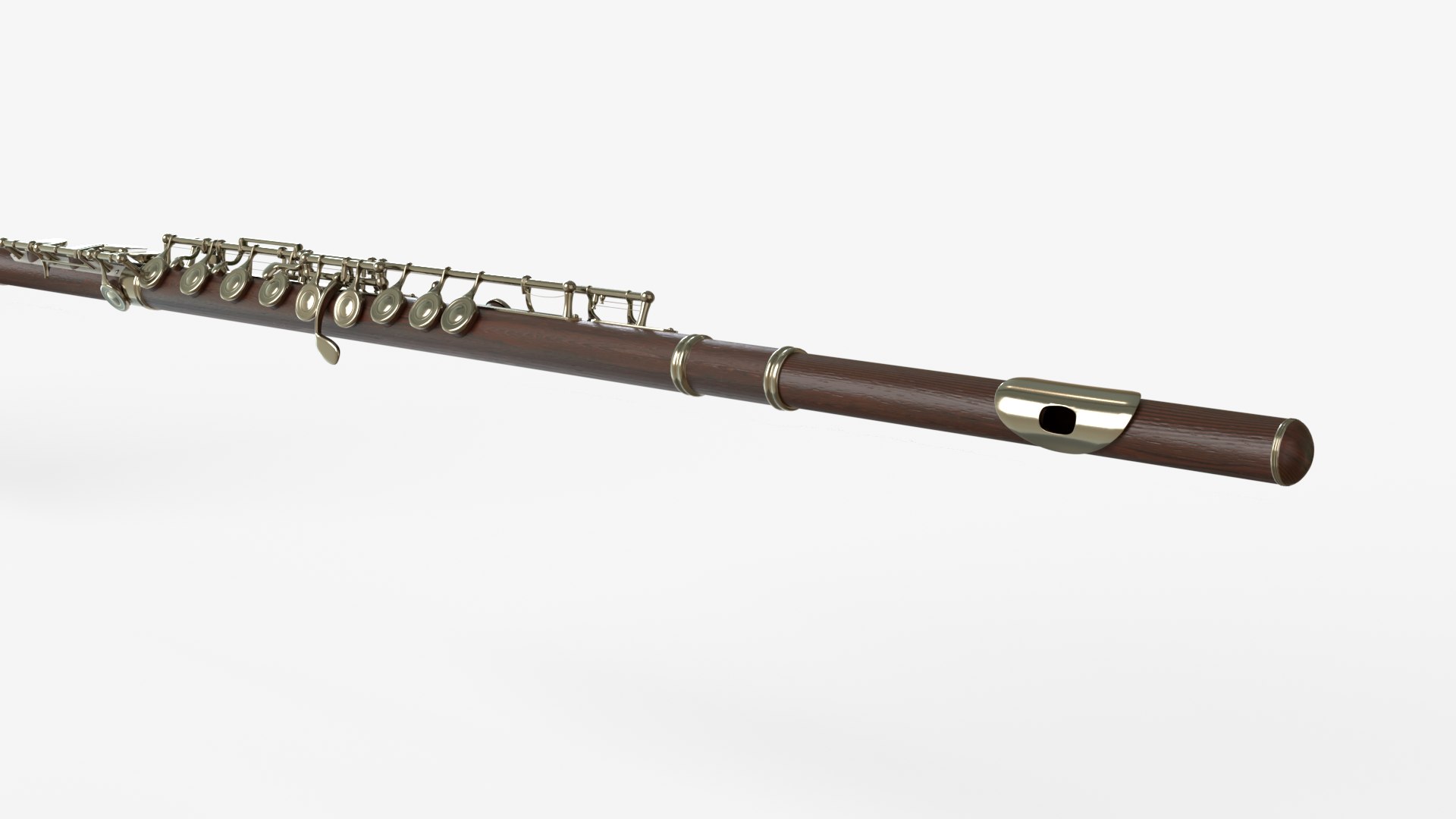 Concert Flute Wood Silver 3D - TurboSquid 2258469