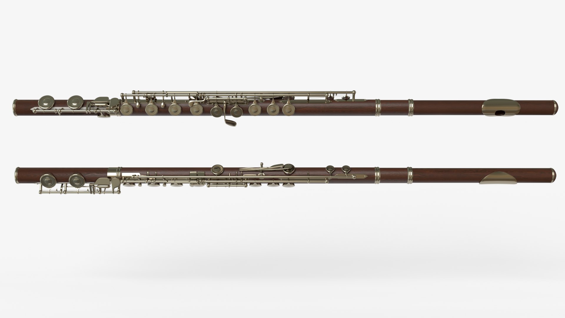 Concert Flute Wood Silver 3D - TurboSquid 2258469