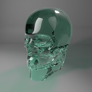 3D green filter glass skull model