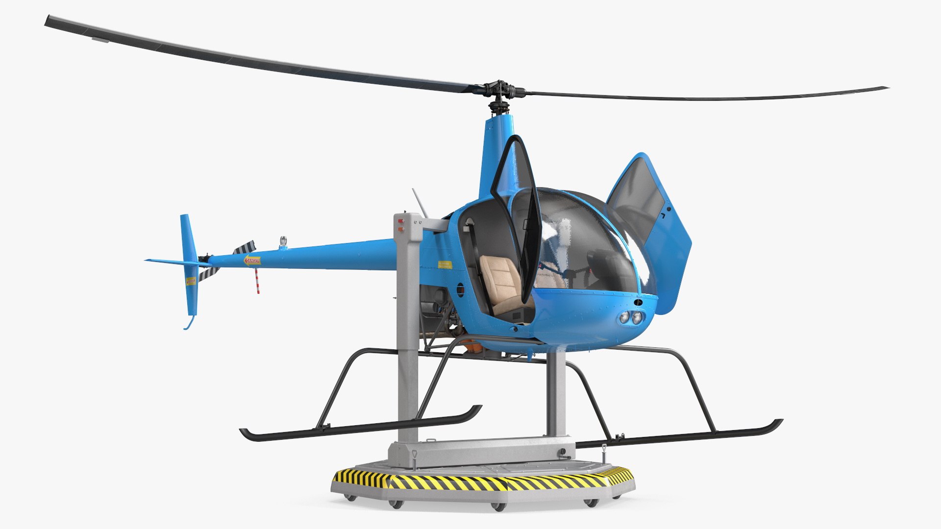 Small Helicopter Training Machine Blue Rigged for Maya 3D model preview