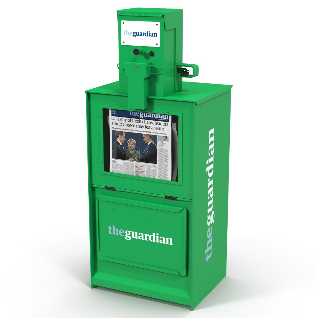 Newspaper Box Green 3D Model 3D model preview