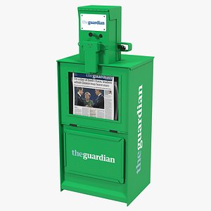 classic newspaper box green 3d 3ds