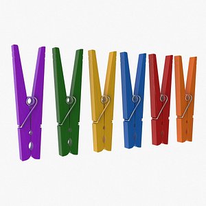 colorful clothespin 3D model