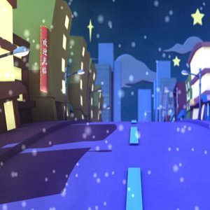 Cartoon city street building model