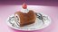 High-Detail Strawberry Swiss Roll Cake with Plate