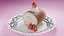 High-Detail Strawberry Swiss Roll Cake with Plate