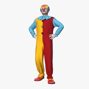 men clown suit rigged 3D model