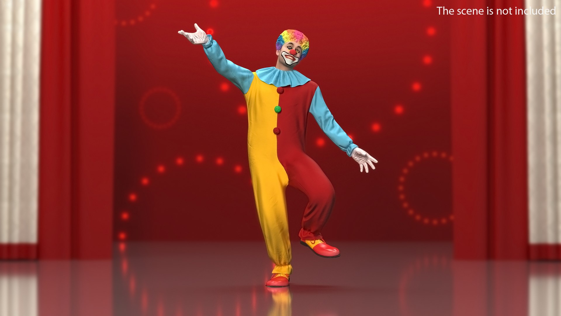 Mens Clown Suit Rigged 3D model preview