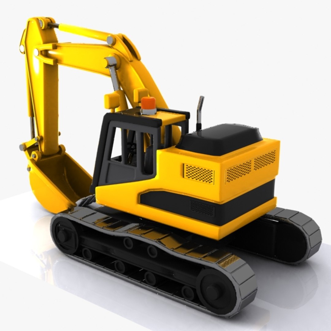 3d Model Cartoon Excavator Car