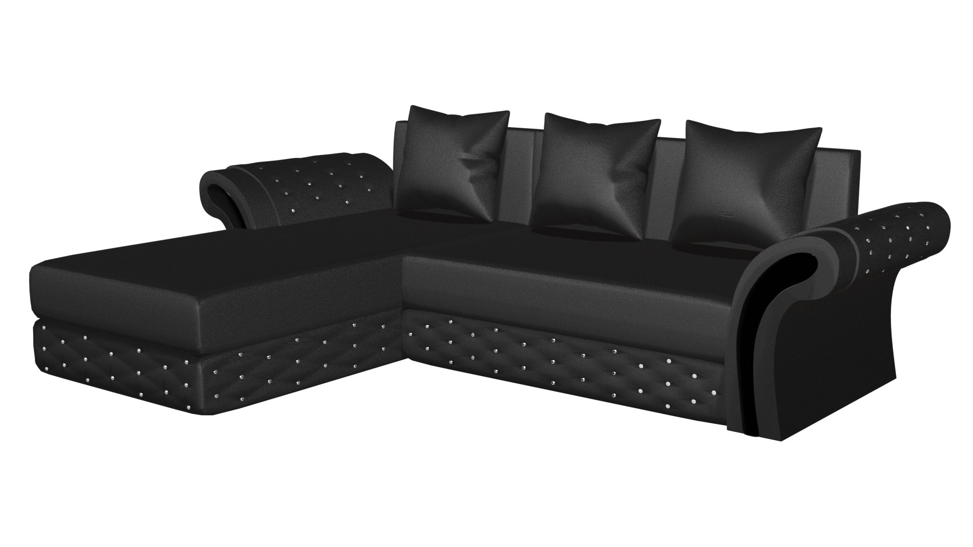 Luxury black L shape sofa model TurboSquid 2047957