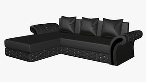 Luxury black L shape sofa