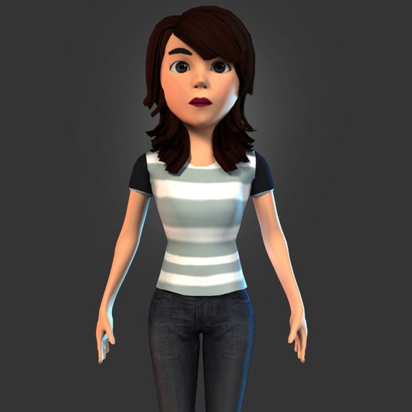 Cartoon character young girl model - TurboSquid 1197435