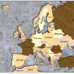3D Europe Map with Names