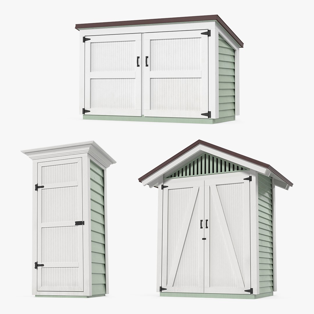 Wooden Storages Collection 3D model preview