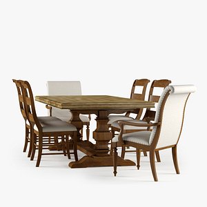 Archivist Trestle Table Upholstered Arm Chair