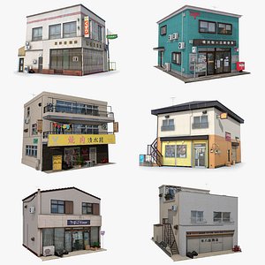 3D Japanese Asian Buildings Collection