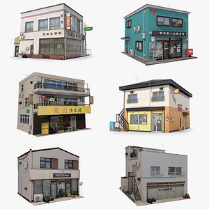 Realistic Asian House Collection
