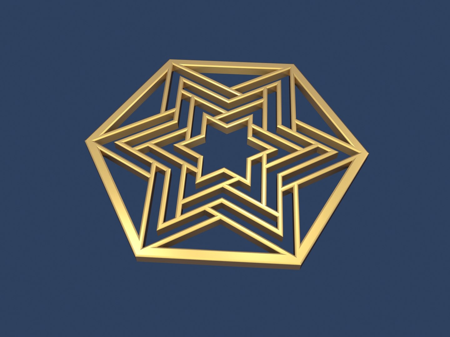 3D Star David Hexagon - TurboSquid 1430027