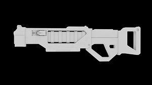 SciFi Plasma Gun 3D Model FBX Low Poly Game Ready 3D