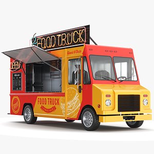 Detailed Food Truck Red