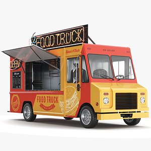 Detailed Food Truck Red