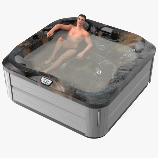 3D Jacuzzi J 335 Hot Tub Midnight with Man Rigged model