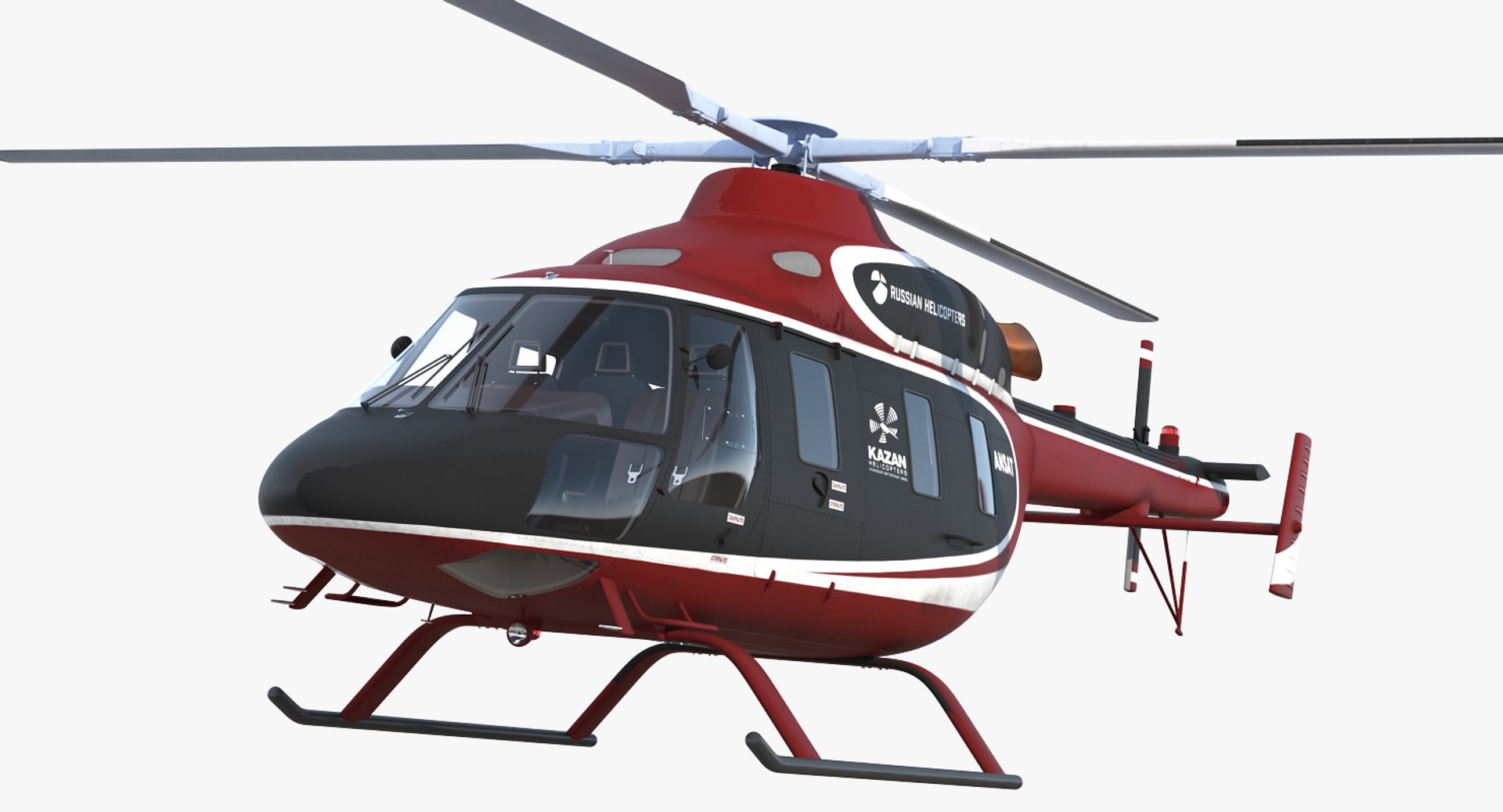 Kazan Ansat Russian Light Helicopter 3D model preview